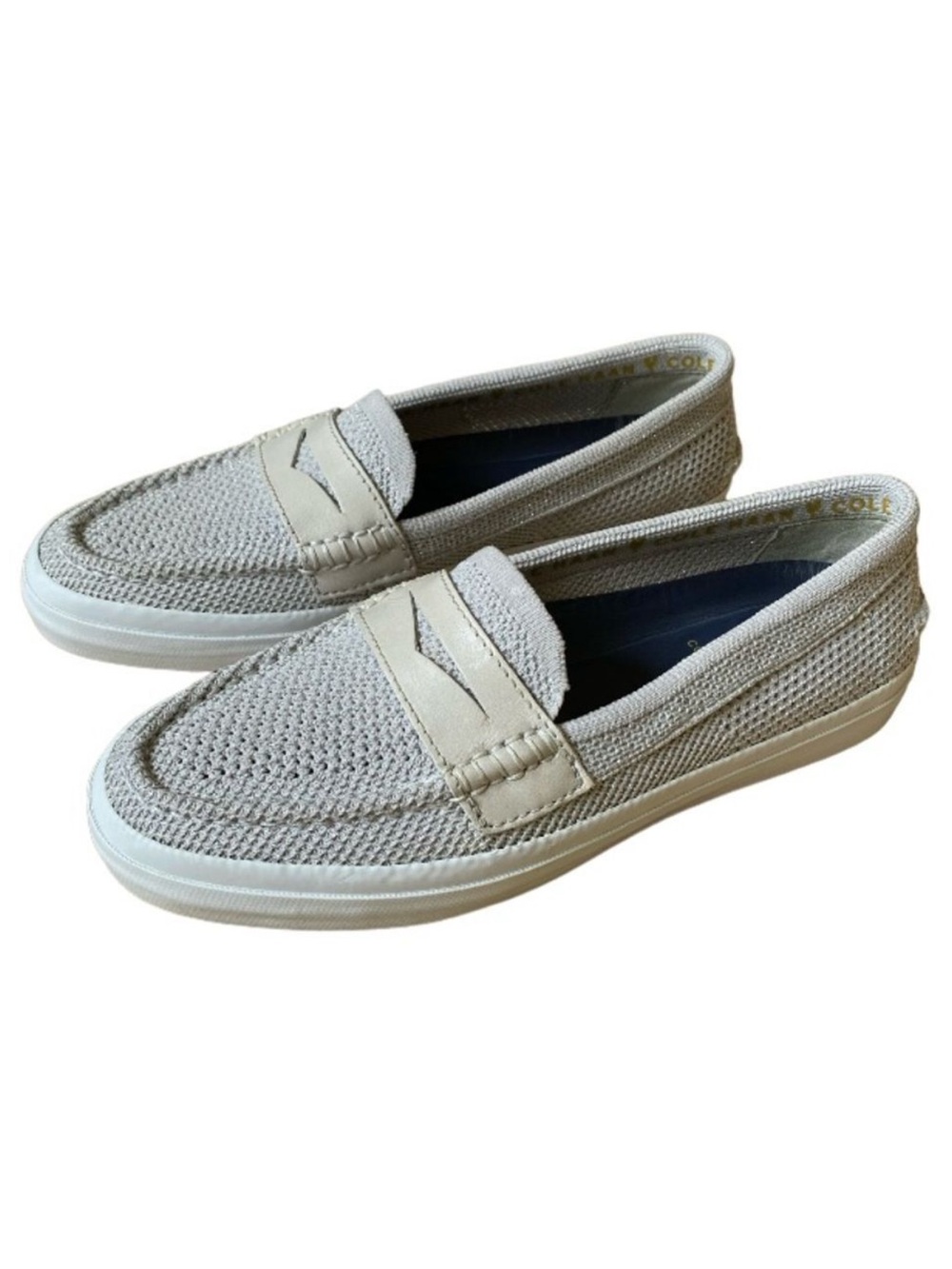 Cole Haan Women'sPinch Weekender Loafers Size 7 Lux Stitchlite Knit Penny Grey